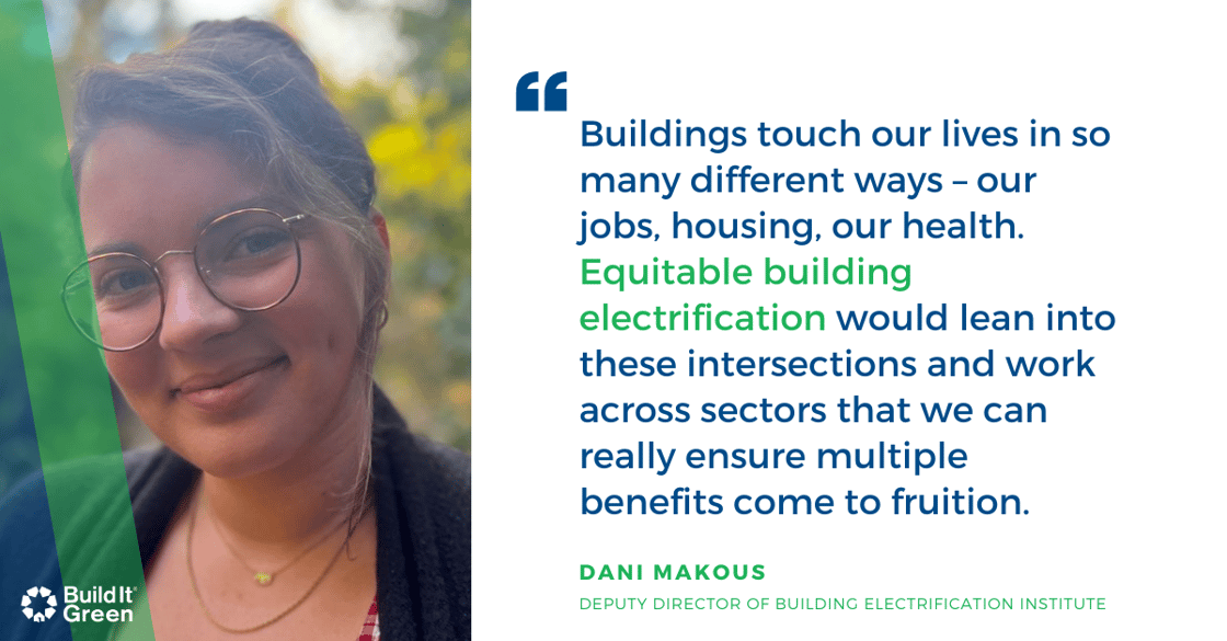 SOCIAL Dani Makous equitable building electrification quote graphic landscape